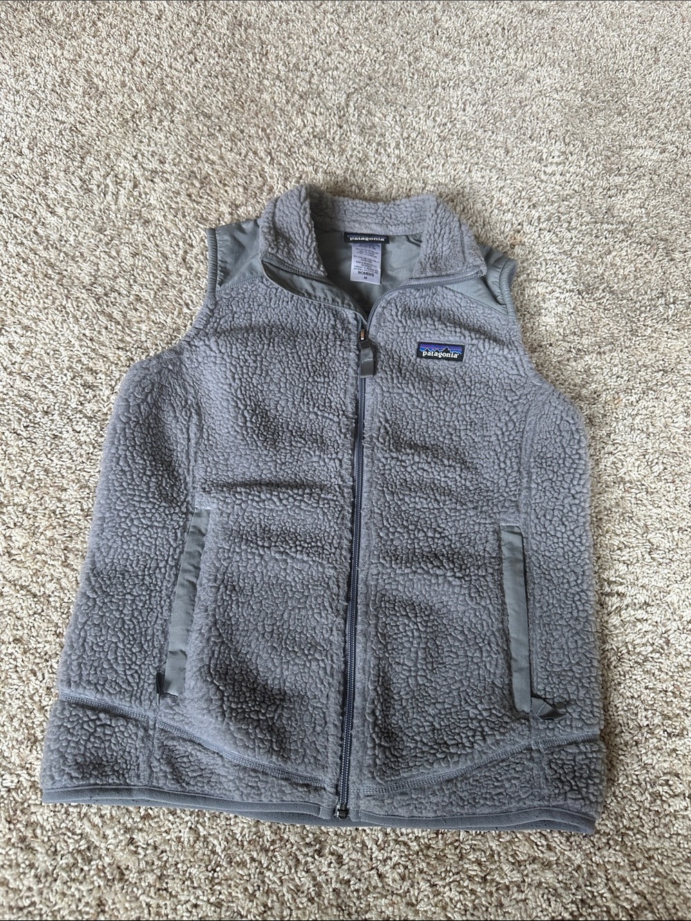 Patagonia Light Gray Sherpa Fleece Vest